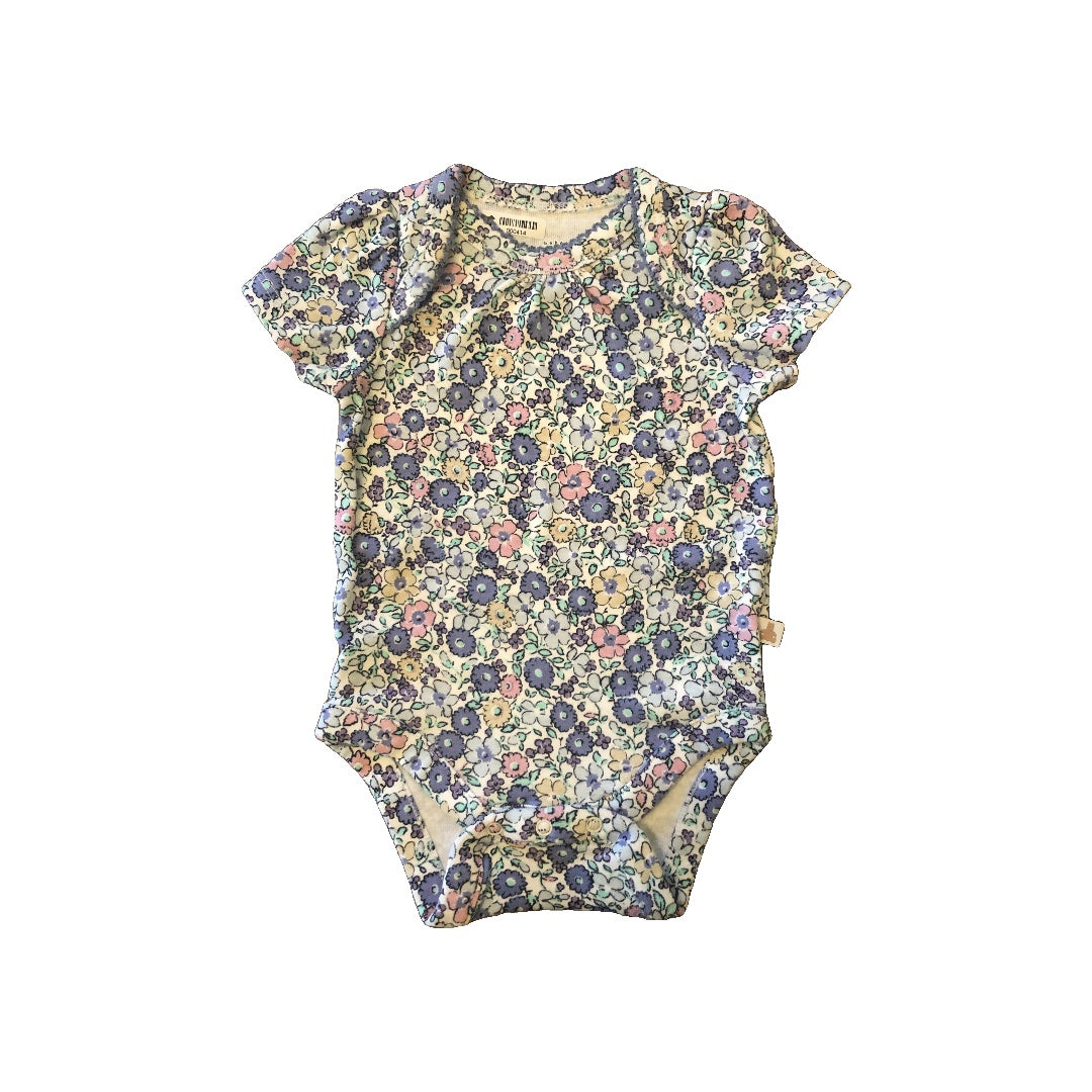Gap Girls Pink floral | purple | Light Blue Onesie Size: 0-3 months Pink floral | purple | Light Blue