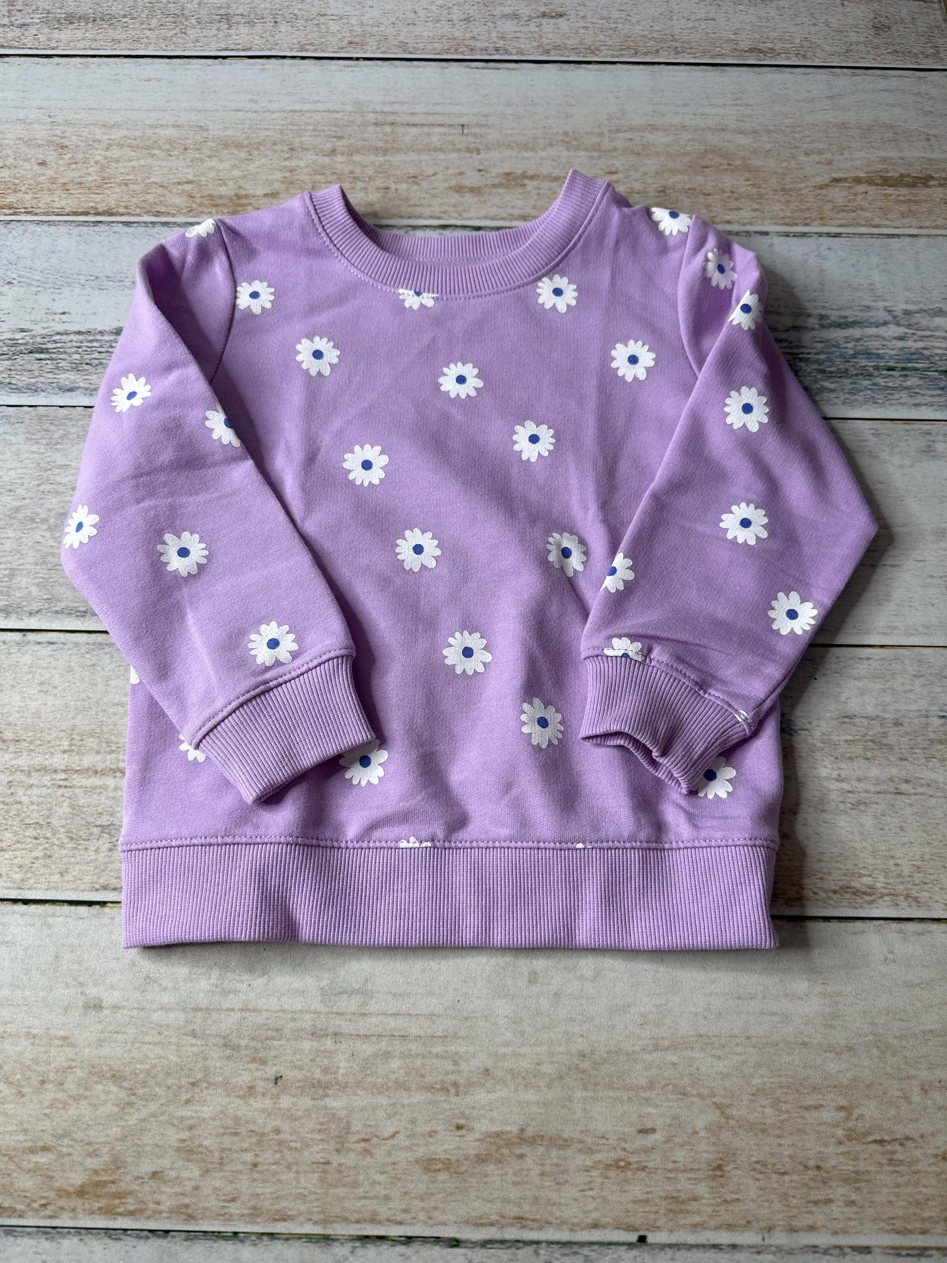 Cat & Jack Girls Pink floral | purple Sweater Size: 2T Pink floral | purple