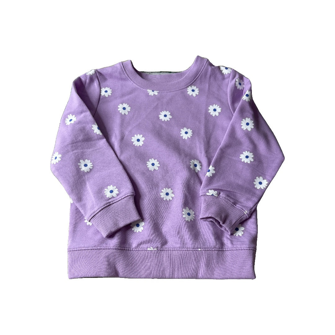 Cat & Jack Girls Pink floral | purple Sweater Size: 2T Pink floral | purple
