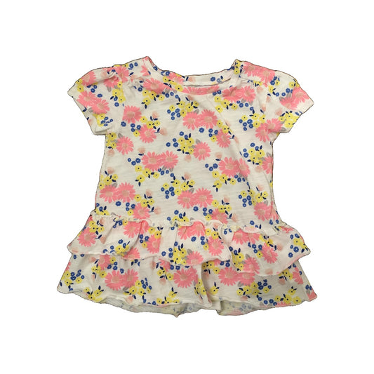 Carters Girls Pink floral | White T-Shirt Size: 3T Pink floral | White