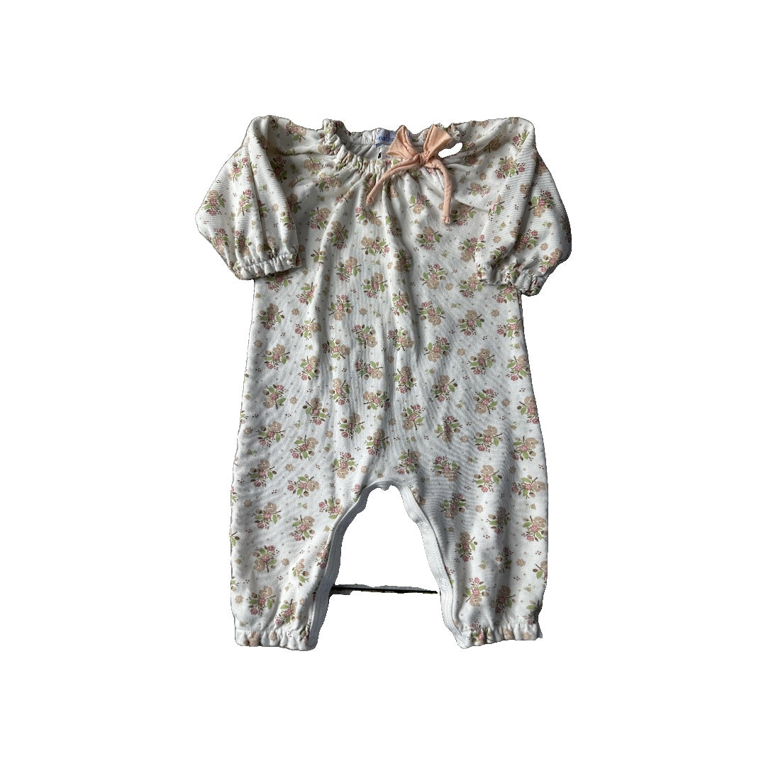 Feather Baby Unisex Pink floral | White Long Sleeve Outfit Size: 3-6 months Pink floral | White