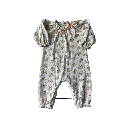 Feather Baby Unisex Pink floral | White Long Sleeve Outfit Size: 3-6 months Pink floral | White