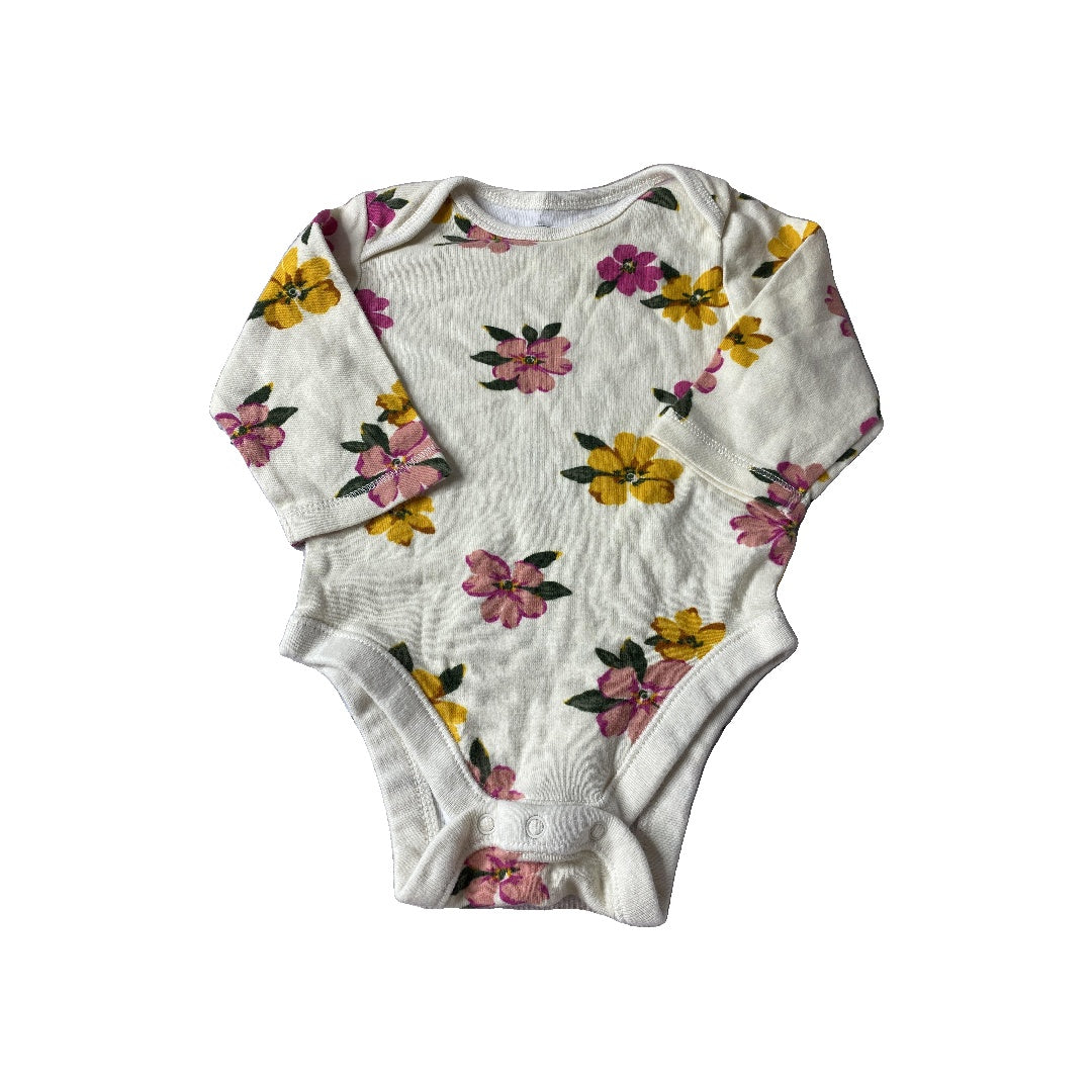 Old Navy Girls Pink floral | White Onesie Size: 3-6 months Pink floral | White