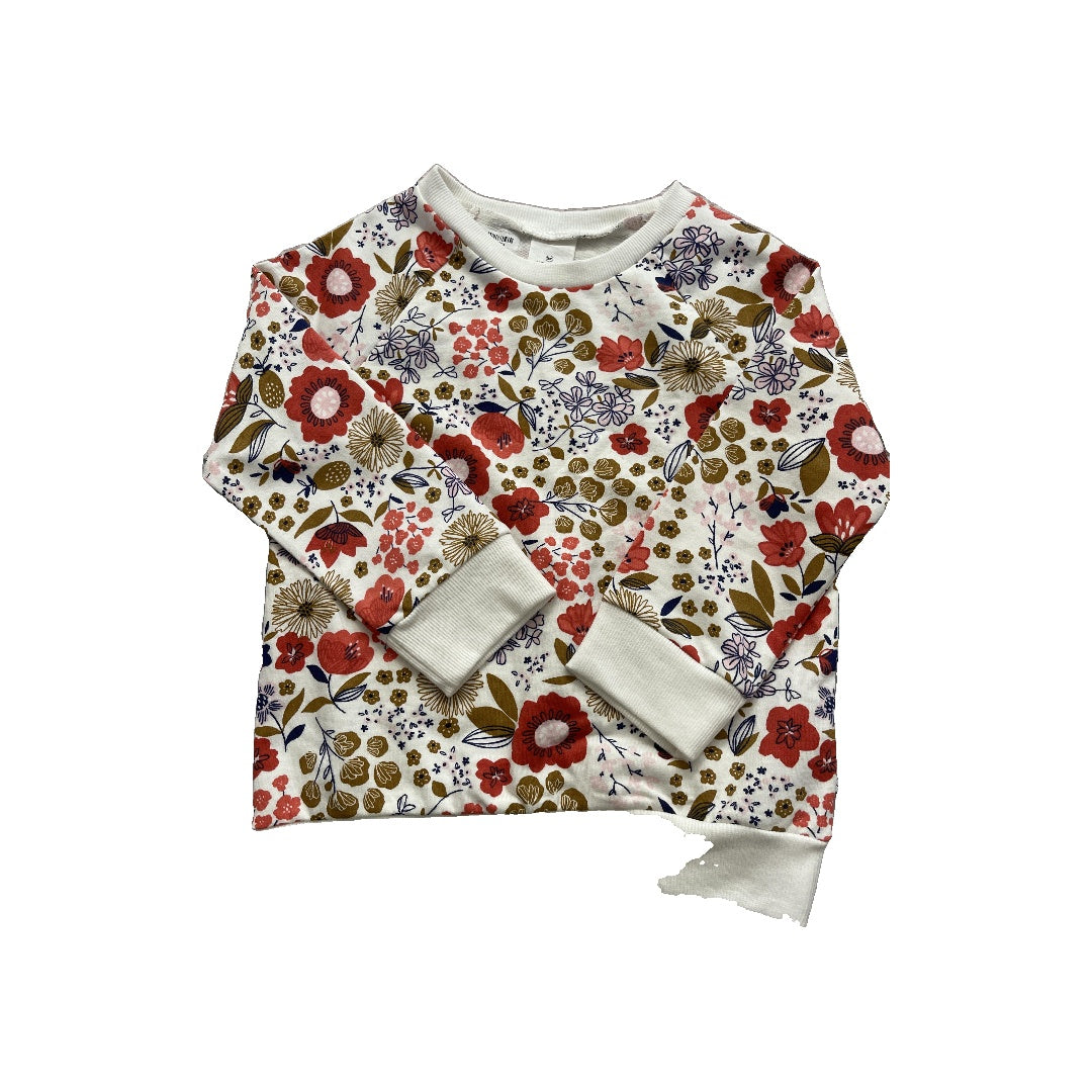 Honest Co Girls Pink floral | White Sweatshirt Size: 3T Pink floral | White
