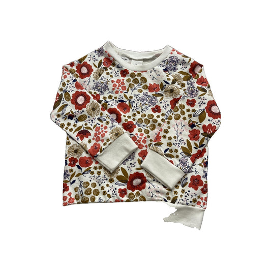 Honest Co Girls Pink floral | White Sweatshirt Size: 3T Pink floral | White