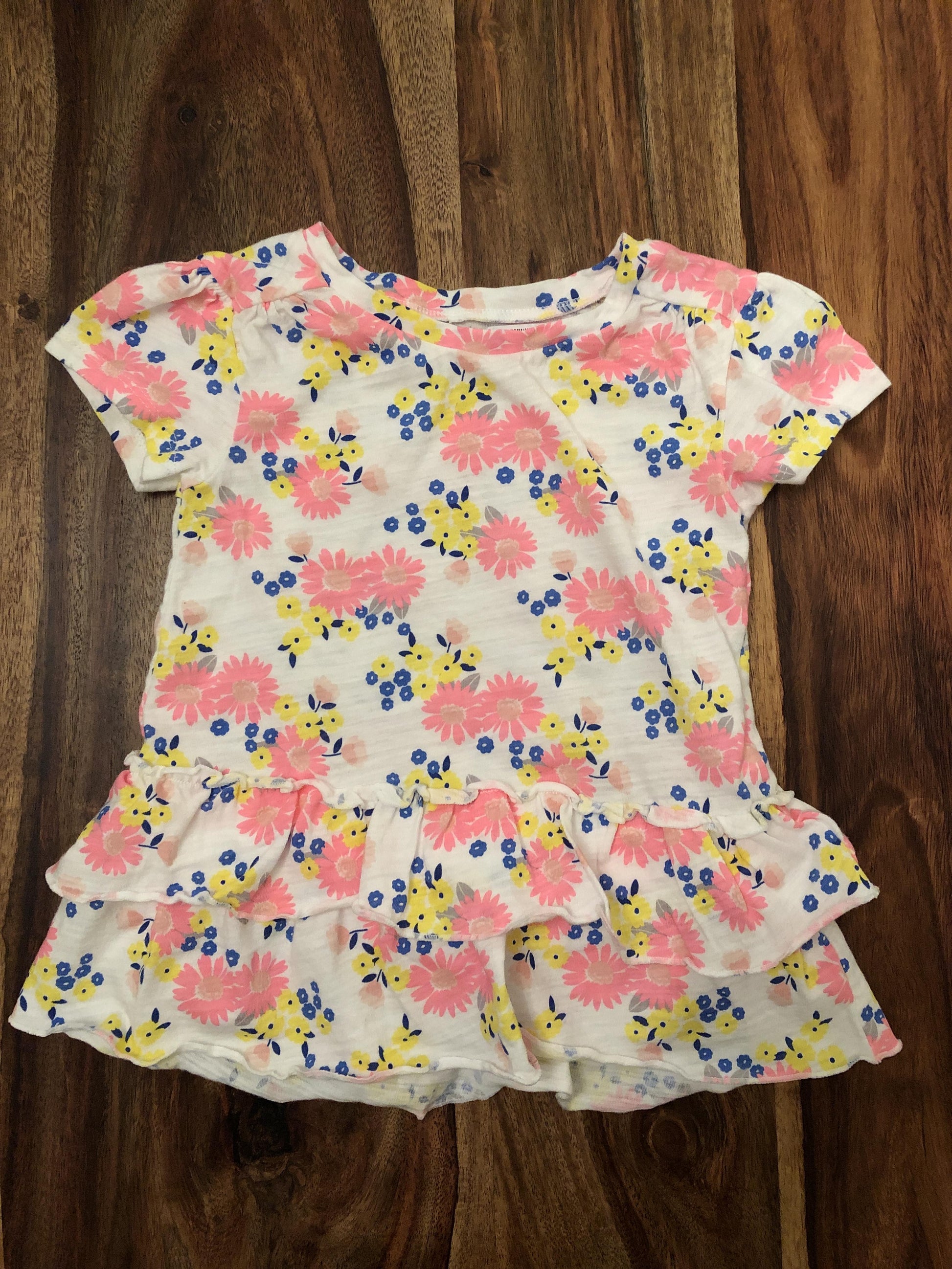 Carters Girls Pink floral | White T-Shirt Size: 3T Pink floral | White