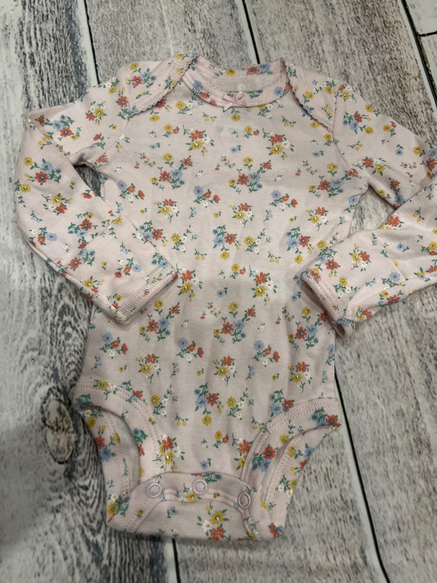 Girls Pink floral | Yellow | Light Blue | pink Onesie Size: Newborn Pink floral | Yellow | Light Blue | pink
