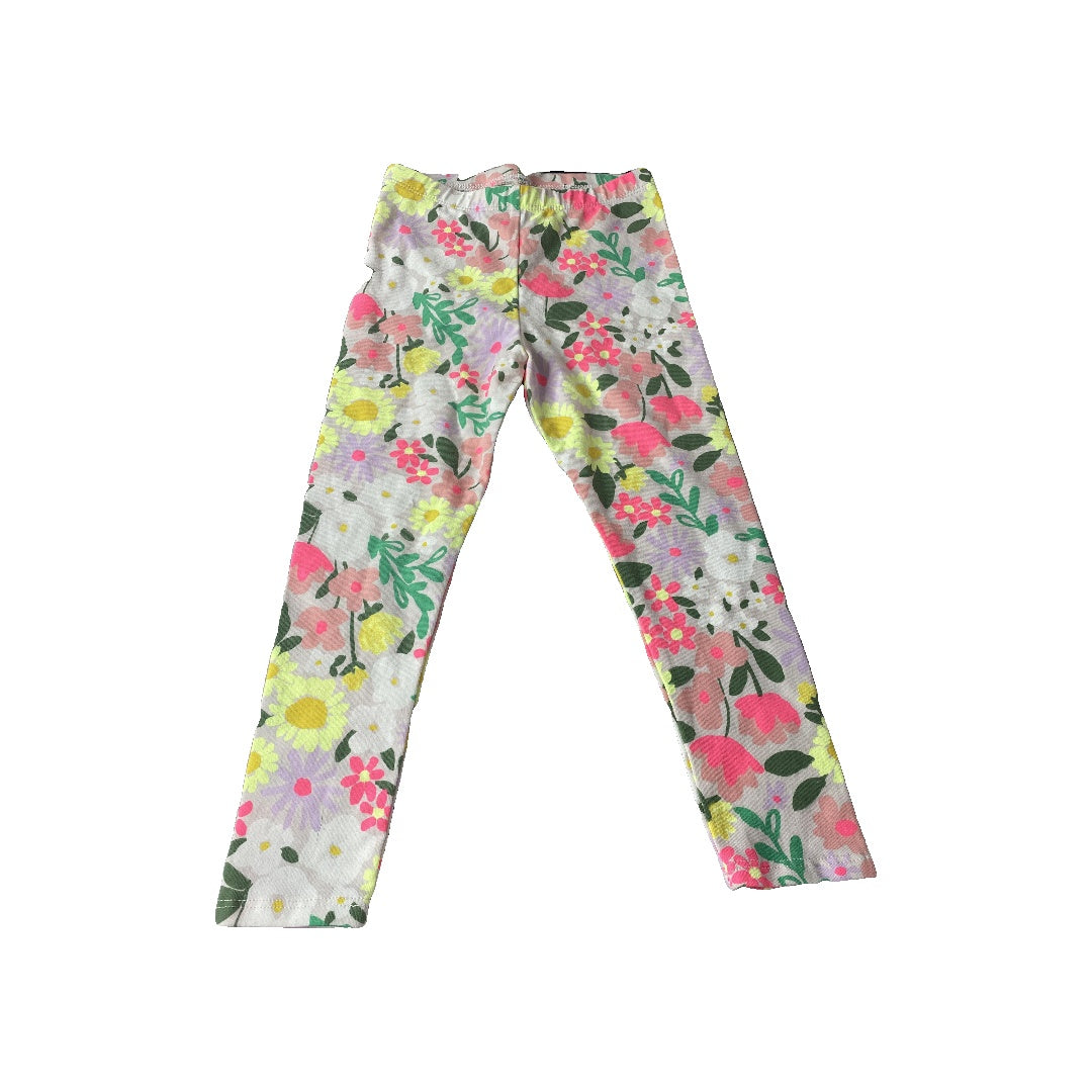 Cat & Jack Girls Pink floral | Yellow Pants Size: 3T Pink floral | Yellow