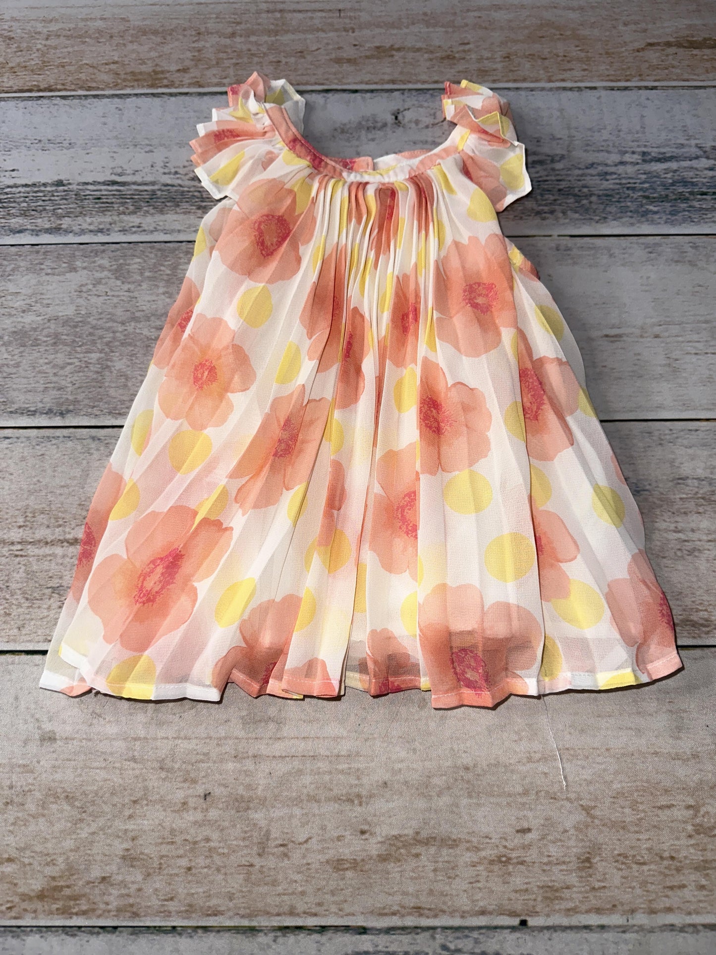 Gap Girls Pink floral | Yellow Dress Size: 6 months Pink floral | Yellow