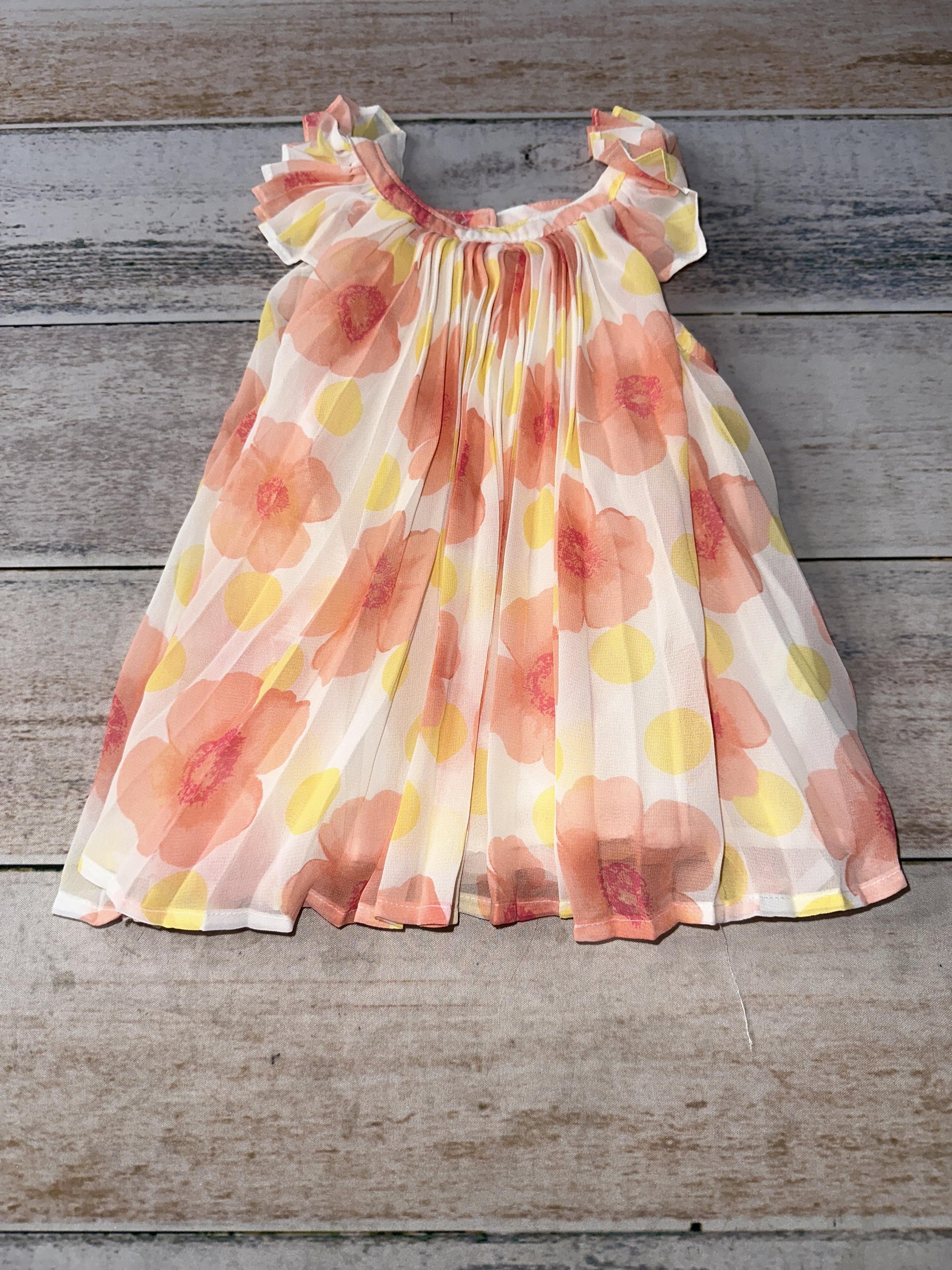 Gap Girls Pink floral | Yellow Dress Size: 6 months Pink floral | Yellow