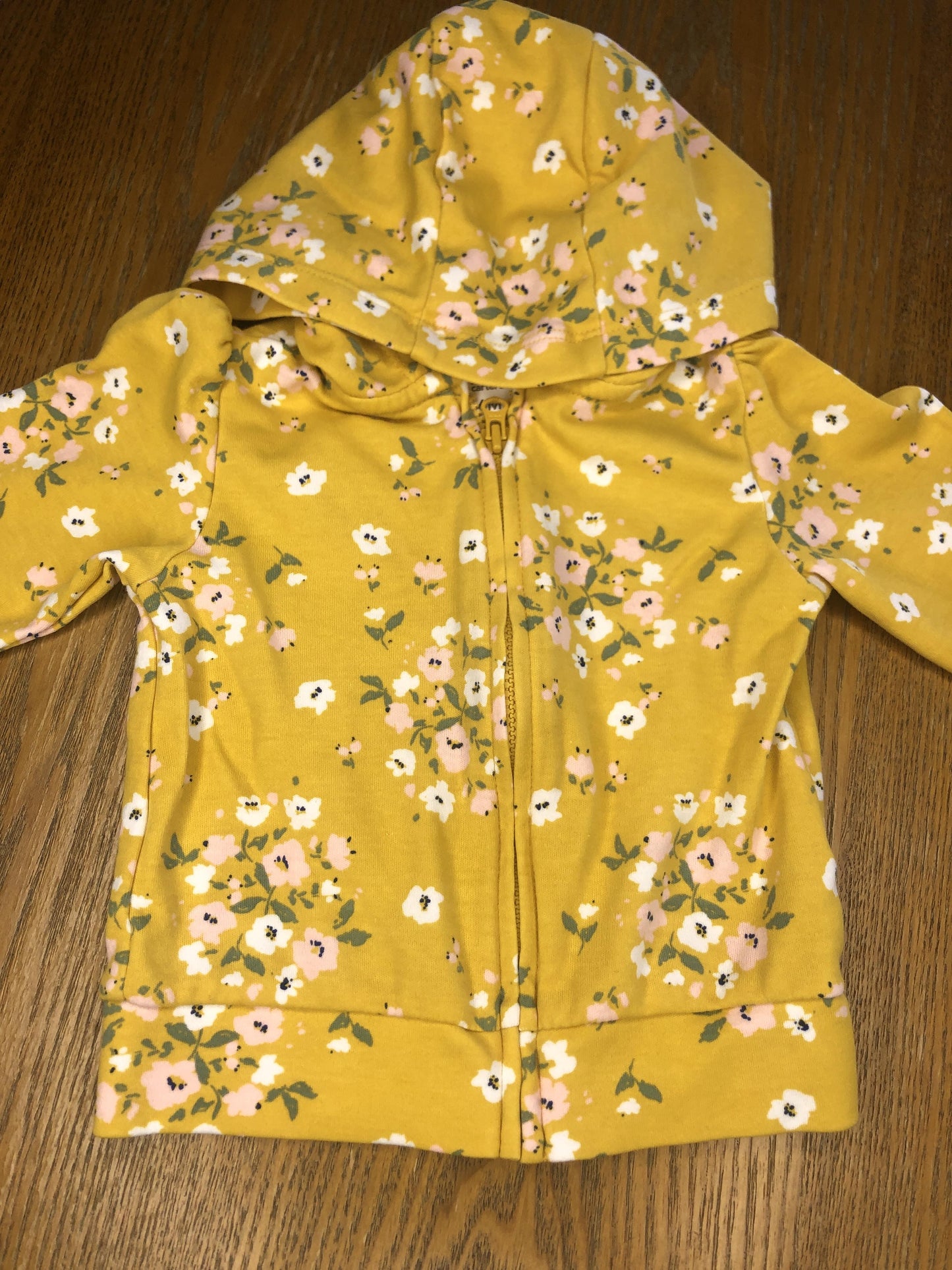 Carters Girls Pink floral | Yellow Hoodie Size: 6 months Pink floral | Yellow
