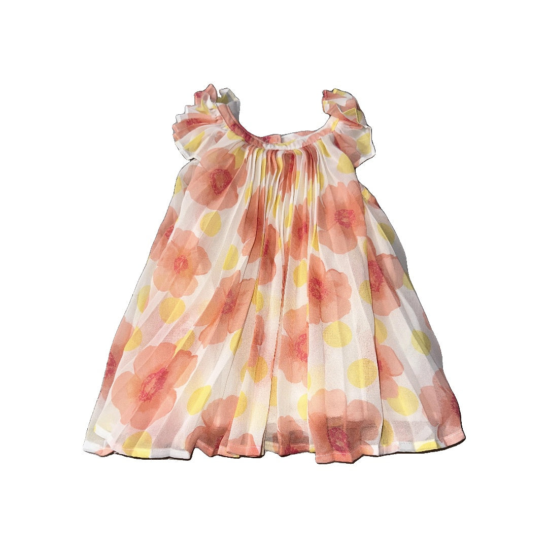 Gap Girls Pink floral | Yellow Dress Size: 6 months Pink floral | Yellow