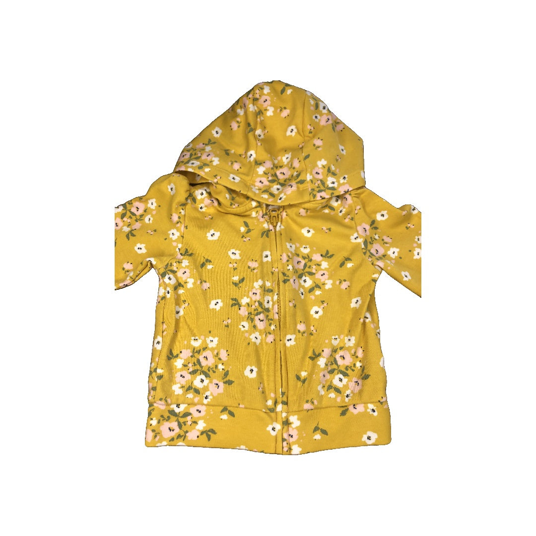 Carters Girls Pink floral | Yellow Hoodie Size: 6 months Pink floral | Yellow