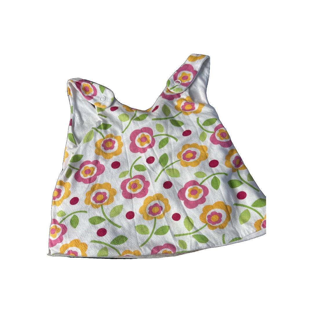 Girls Pink floral | Yellow Short Sleeve Shirt Size: 6-9 months Pink floral | Yellow