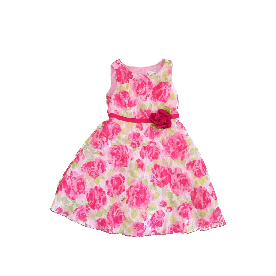 Youngland Girls Pink Floral Special Occasion Dress Size: 6 Years Pink Floral