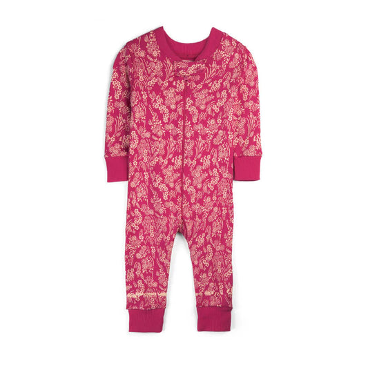 Mightly Girls Pink Floral 1-piece Non-footed Pajamas Size: 9-12 Months Pink Floral