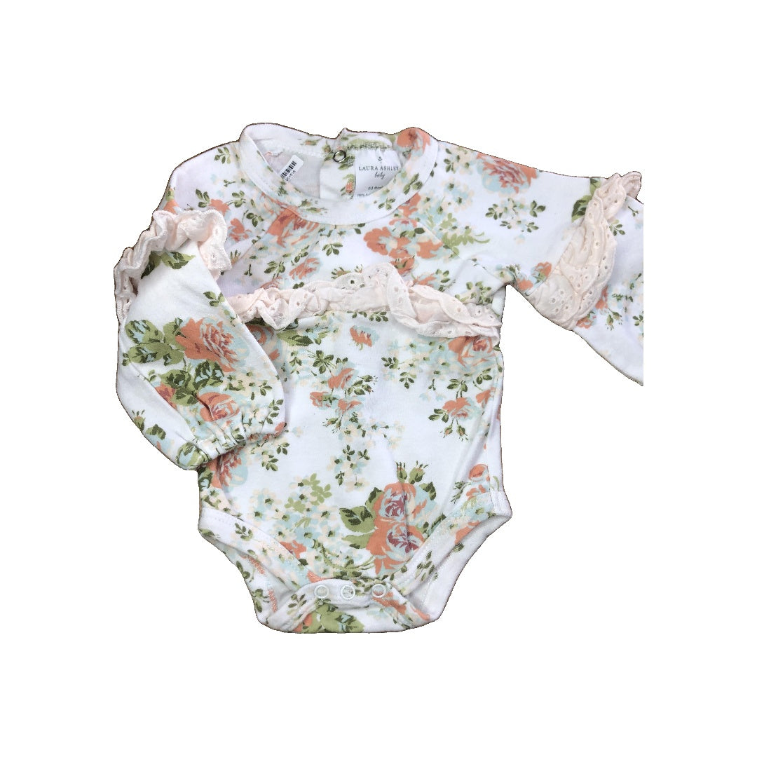 Laura Ashley Girls Pink floral Onesie Size: 3 months Pink floral