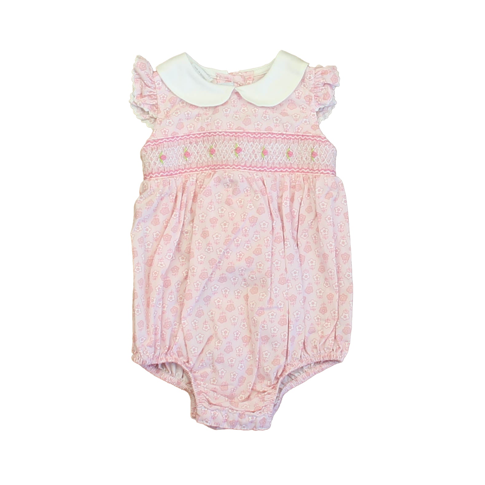 Vive La Fete Girls Pink Floral Romper Size: 3 Months Pink Floral