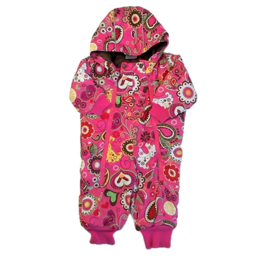 Hanna Andersson Girls Pink Floral Snowsuit Size: 18-24 Months Pink Floral