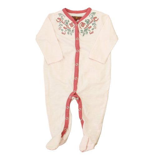7 for all Mankind Girls Pink Floral Long Sleeve Outfit Size: 3-6 Months Pink Floral