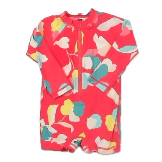 Tea Collection Girls Pink Floral 1-piece Swimsuit Size: 12-18 Months Pink Floral