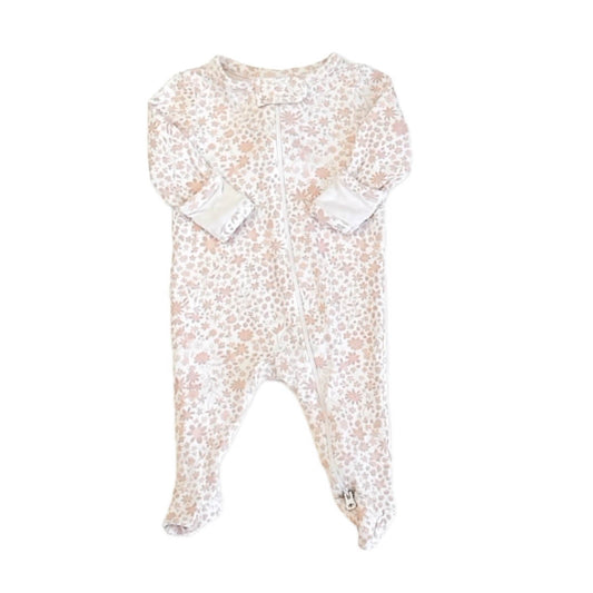 Nordstrom Girls Pink Floral 1-piece footed Pajamas Size: 0-3 Months Pink Floral