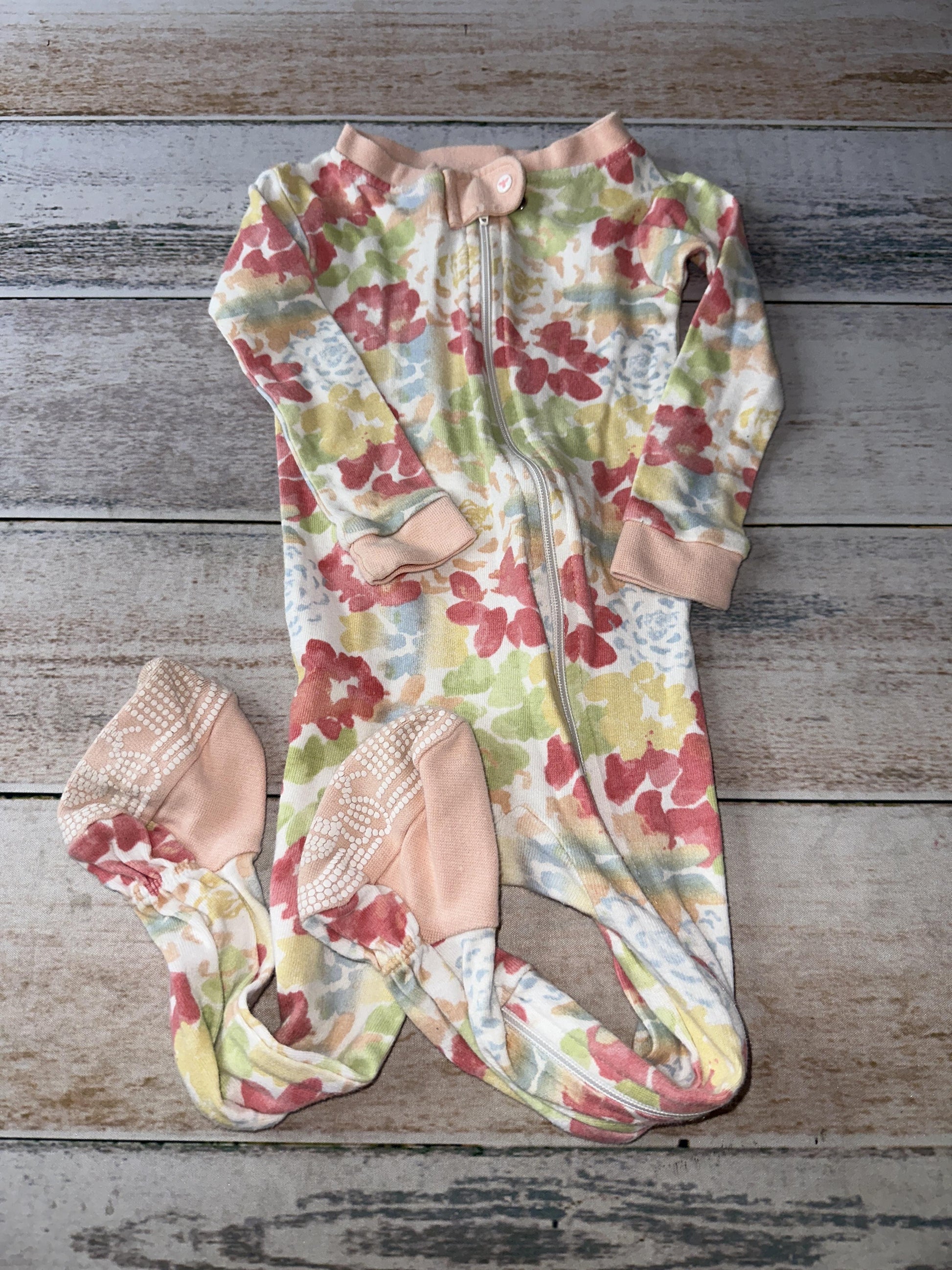 Burt's Bees Girls Pink floral Pajamas Size: 12 months Pink floral