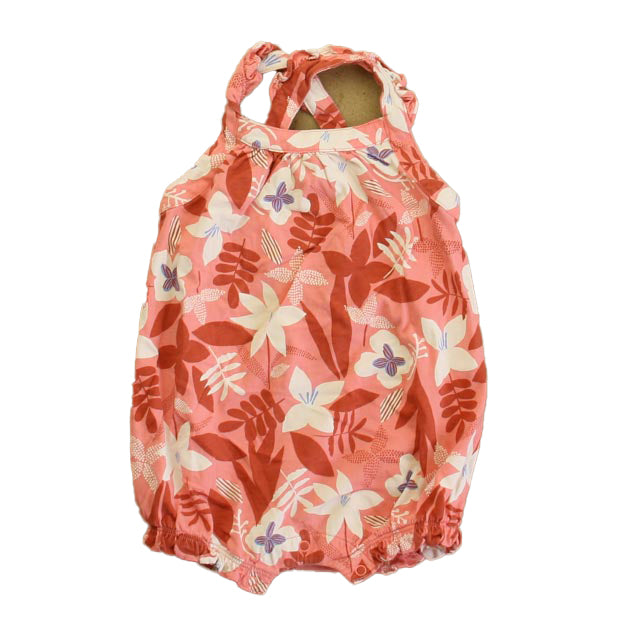 Tea Girls Pink Floral Romper Size: 12-18 Months Pink Floral