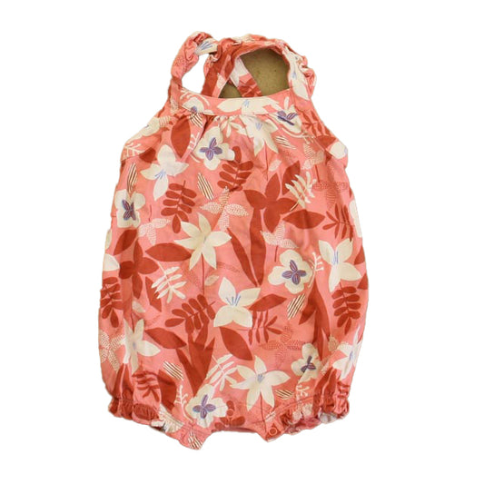 Tea Girls Pink Floral Romper Size: 12-18 Months Pink Floral