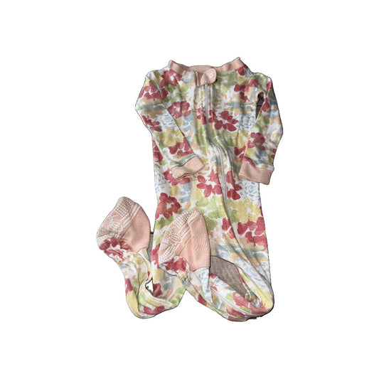 Burt's Bees Girls Pink floral Pajamas Size: 12 months Pink floral