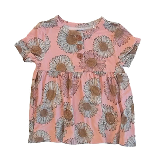 Posh Peanut Girls Pink Floral Blouse Size: 3T Pink Floral