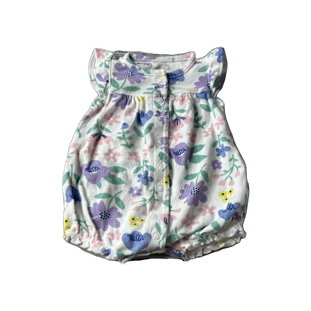 Carters Girls Pink floral Romper Size: Newborn Pink floral