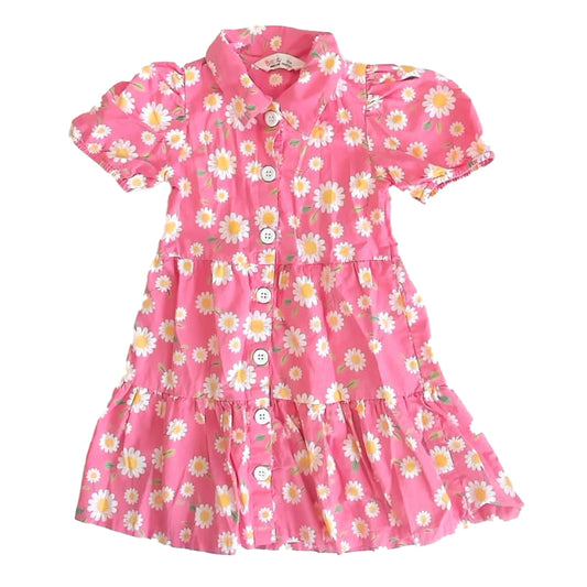 Beebay Girls Pink Floral Dress Size: 2T Pink Floral