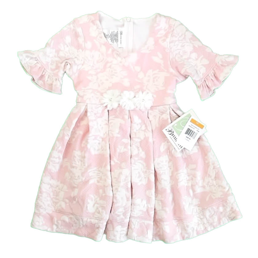 Bonnie Jean Girls Pink Floral Dress Size: 6 Years Pink Floral
