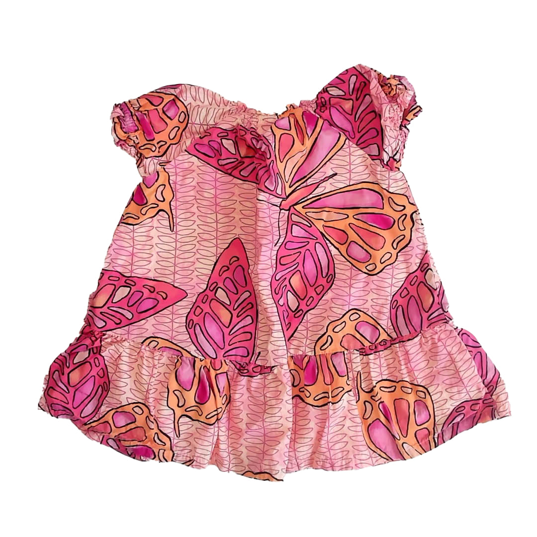 Tea Collection Girls Pink Floral Dress Size: 18-24 Months Pink Floral