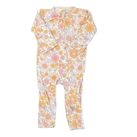 Sweet Bamboo Girls Pink Floral 1-piece Non-footed Pajamas Size: 0-3 Months Pink Floral