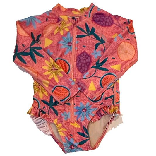 Tea Collection Girls Pink Floral 1-piece Swimsuit Size: 18-24 Months Pink Floral