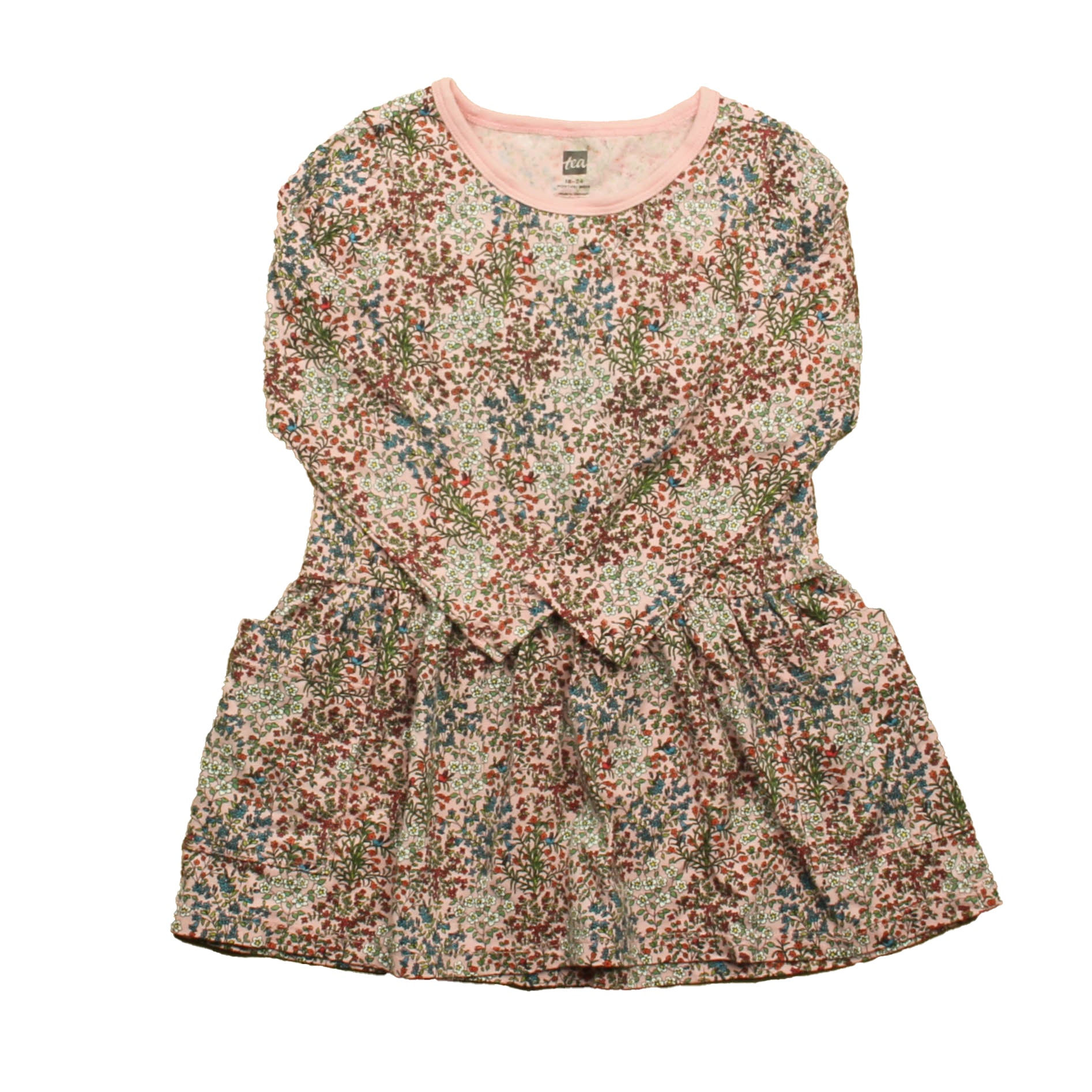 Tea Girls Pink Floral Dress Size: 18-24 Months Pink Floral