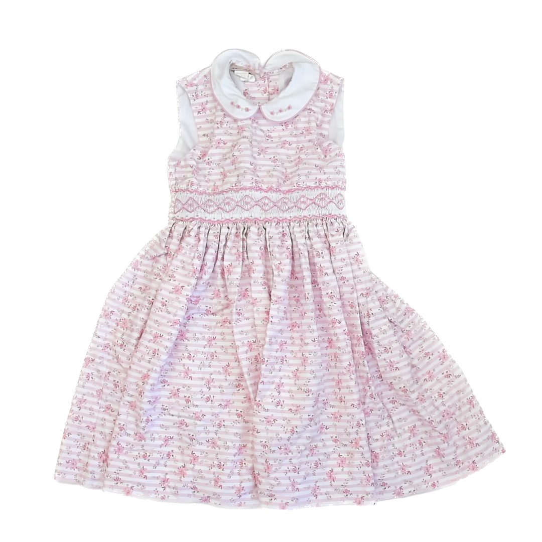 Marco & Lizzy Girls Pink Floral Dress Size: 6 Pink Floral