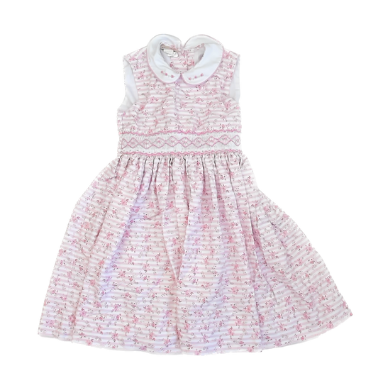 Marco & Lizzy Girls Pink Floral Dress Size: 6 Pink Floral
