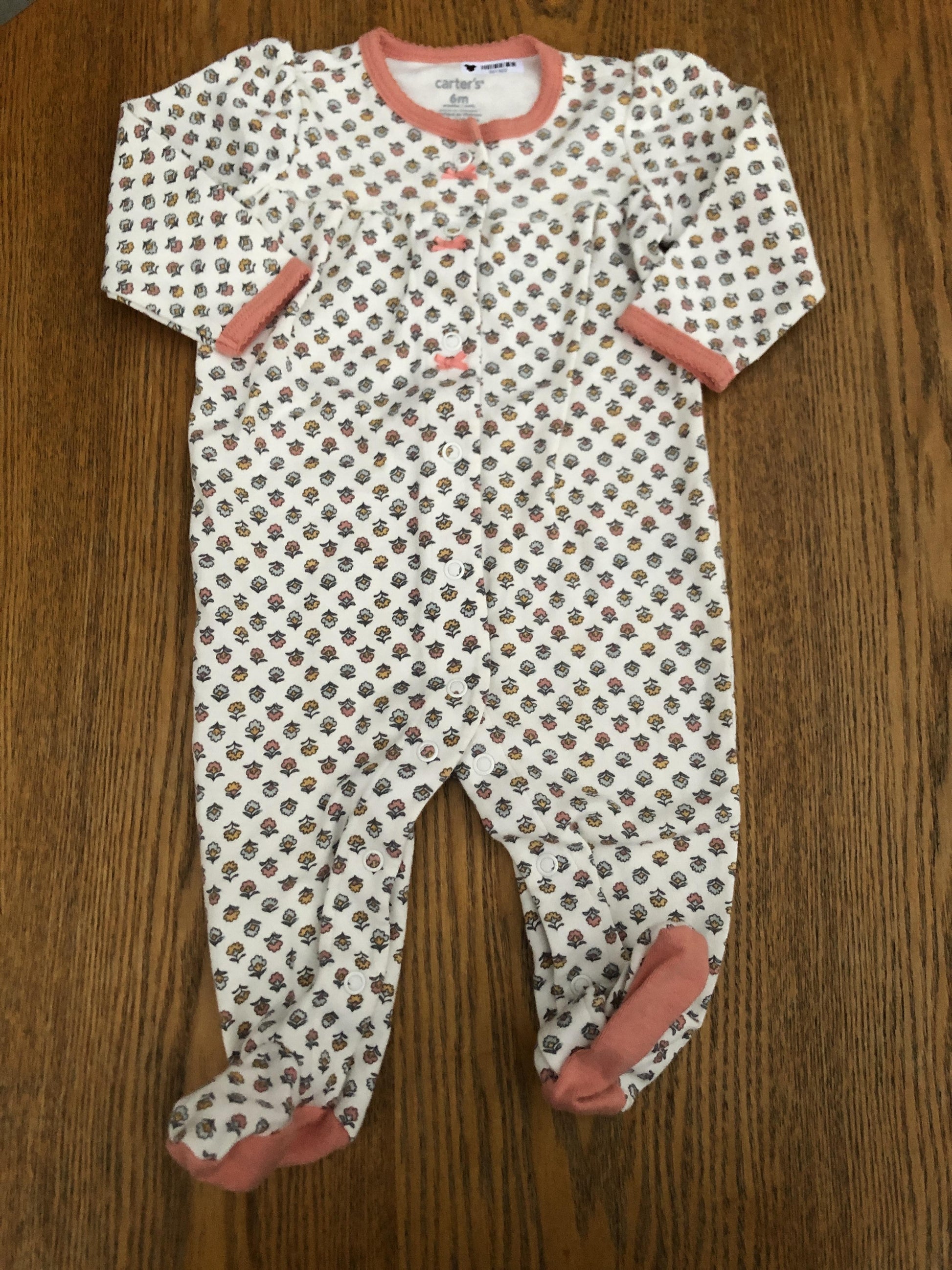 Carters Girls Pink floral Pajamas Size: 6 months Pink floral