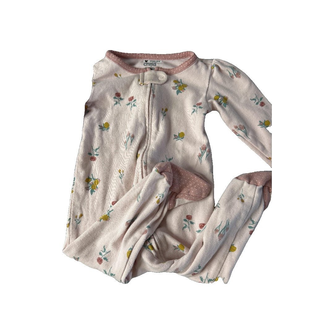 Unisex Pink floral Pajamas Size: 6-9 months Pink floral