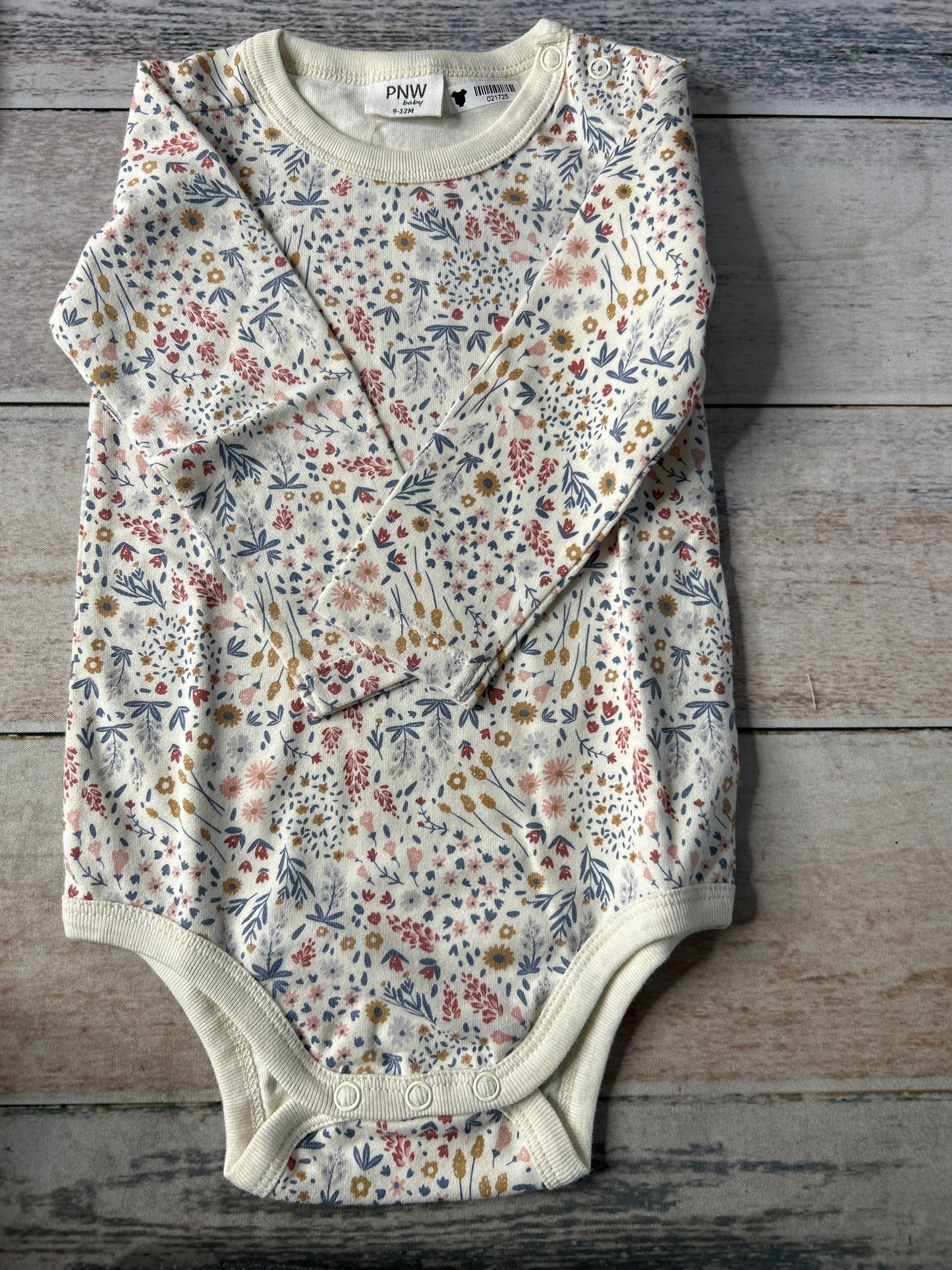 PNW Girls Pink floral Onesie Size: 9-12 Months Pink floral