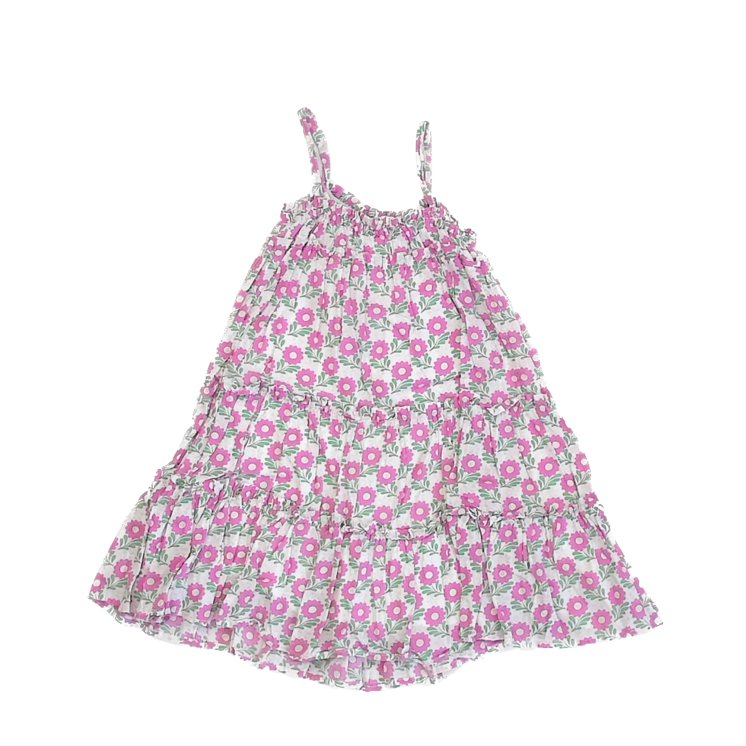 Mini Boden Girls Pink Floral Dress Size: 4-5T Pink Floral