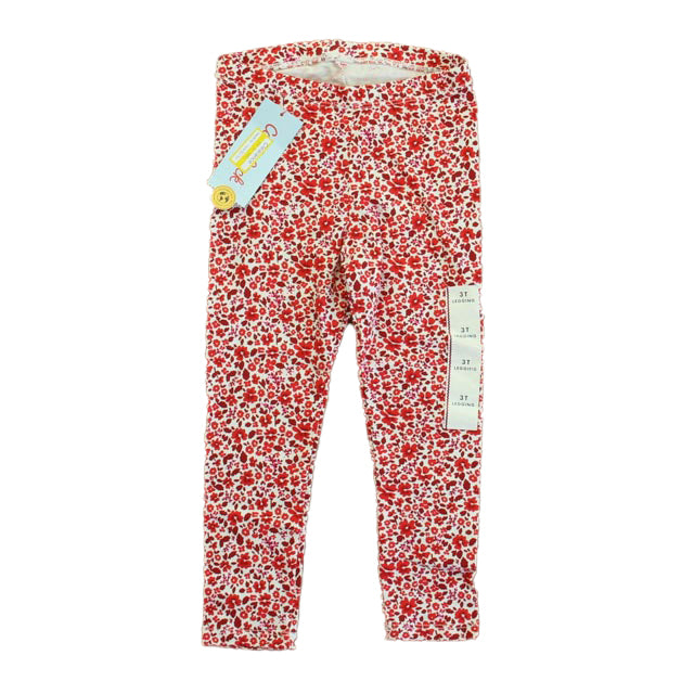 Carter's Girls Pink Floral Leggings Size: 3T
