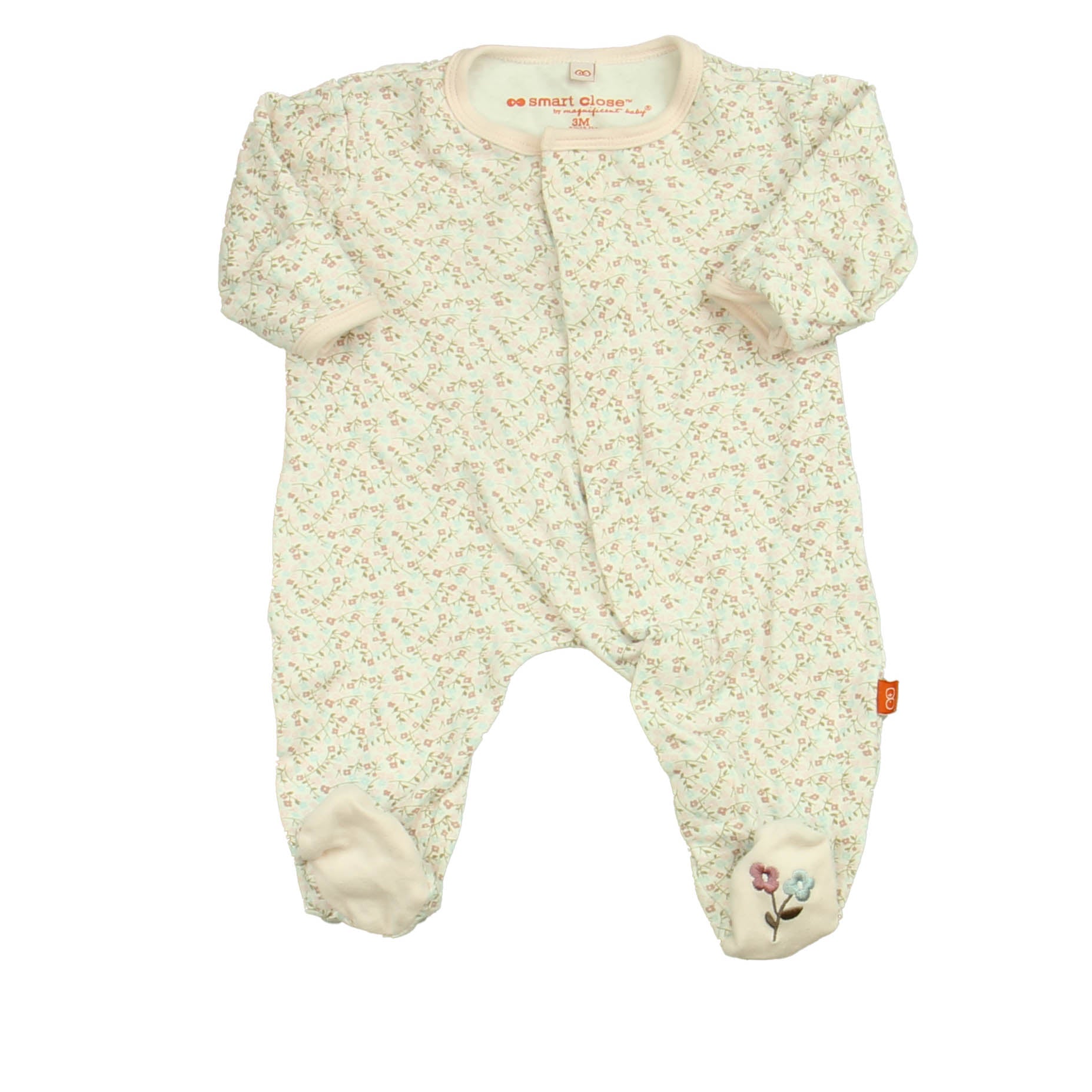 Magnificient Baby Boys Pink | Floral Long Sleeve Outfit Size: 3 Months Pink | Floral