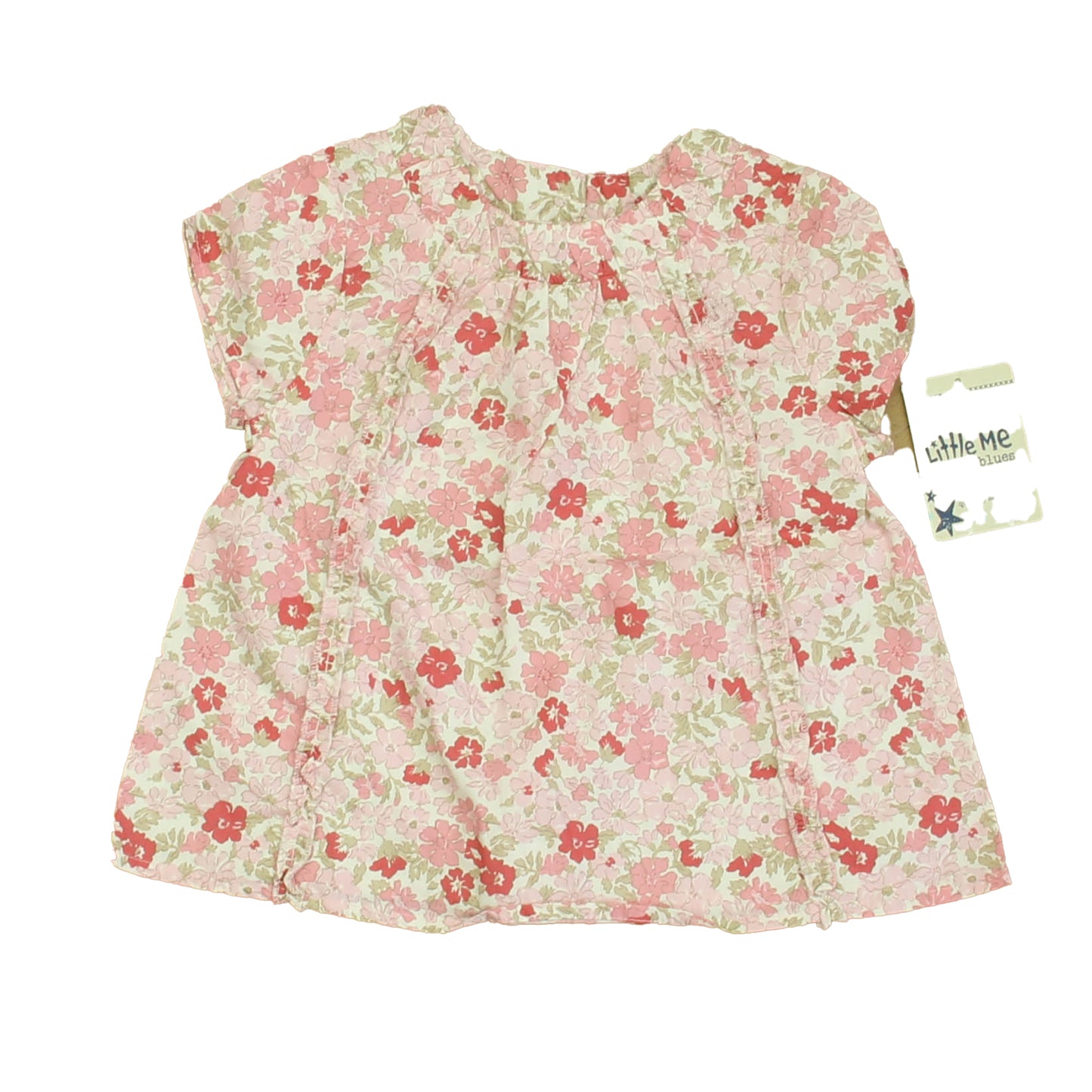 Little Me Blues Girls Pink Floral Blouse Size: 24 Months