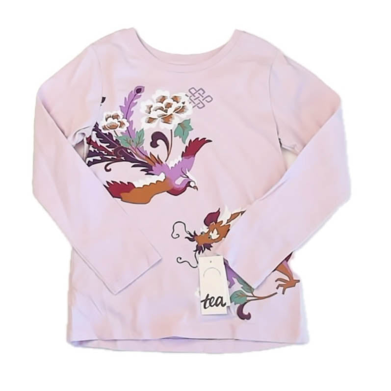 Tea Collection Girls Pink Floral Long Sleeve T-Shirt Size: 5T Pink Floral