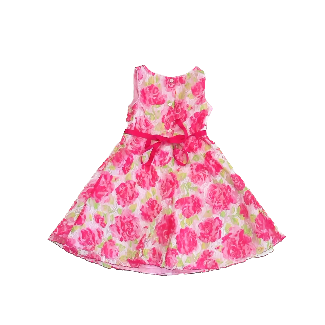 Youngland Girls Pink Floral Special Occasion Dress Size: 6 Years Pink Floral