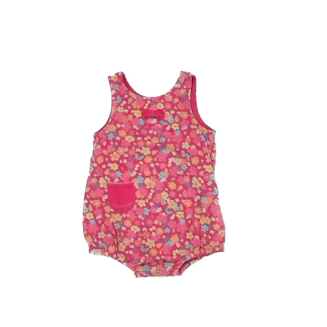 Sergent Major Girls Pink Floral Onesie Size: 2T Pink Floral